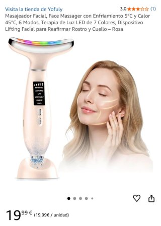Masajeador Facial LED Rosa Yofuly
