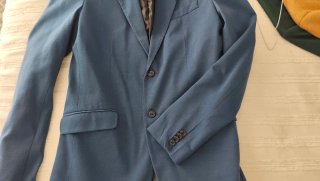 Blazer Zara Algodón Azul Talla M