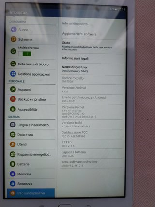 Samsung Galaxy Tab E Bianco