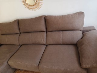 Sofá Chaise Longe Marrón 3m