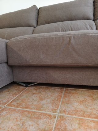 Sofá Chaise Longe Marrón 3m