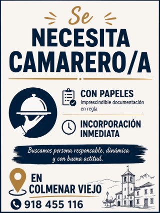Oferta de trabajo en colmenar viejo