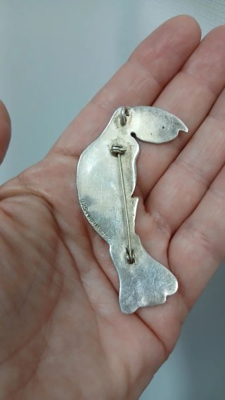 Broche/Colgante Tucán Plata México Vintage