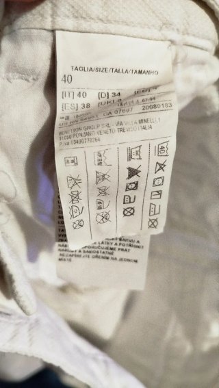 Pantaloni donna Benetton bianchi