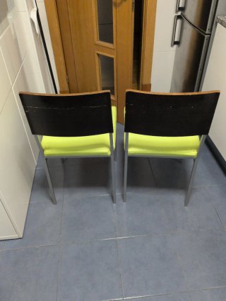 2 Banquetasy 2 Sillas Cocina Piel Sintética