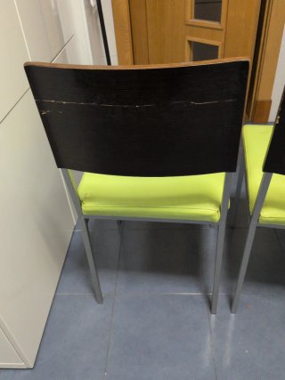 2 Banquetasy 2 Sillas Cocina Piel Sintética