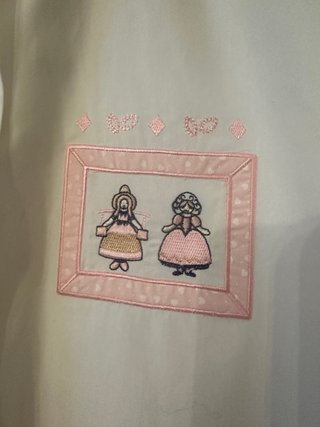 Camicia bianca cotone ricami rosa taglia 44