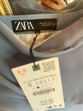 Top palabra de honor Zara azul