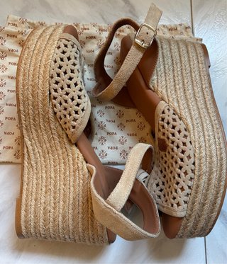 Sandali Popa Beige Zeppa