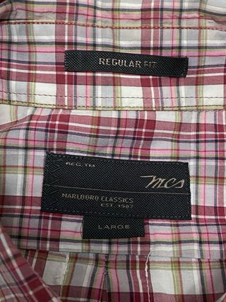 Camicia Marlboro uomo m/manica rosso a quadri M