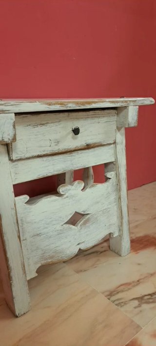 Mesita Tocinera Madera Blanca