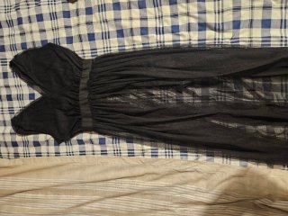 Vestito nero lungo in tulle