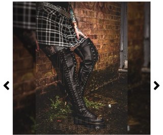 Dr. Martens Botas Plataforma Rodilla Negras