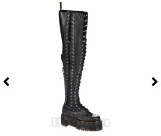 Dr. Martens Botas Plataforma Rodilla Negras