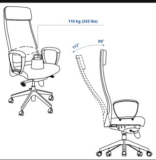 Silla oficina Markus ikea Negra (Sin abrir/Nueva)