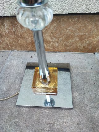 Pie de lámpara sobremesa cristal y metal