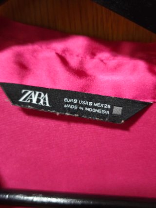 Camisa Zara Rosa Satinada