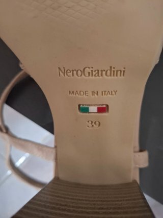 Sandali NeroGiardini Pelle 39 Nude/Bianco