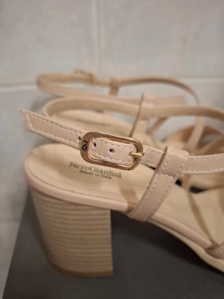 Sandali NeroGiardini Pelle 39 Nude/Bianco
