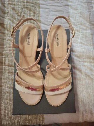 Sandali NeroGiardini Pelle 39 Nude/Bianco