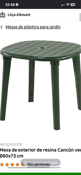 Tavolo da giardino verde