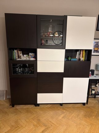 Mueble salón BESTÅ marrón y blanco
