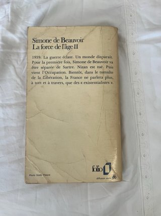 Beauvoir La force de l'âge II