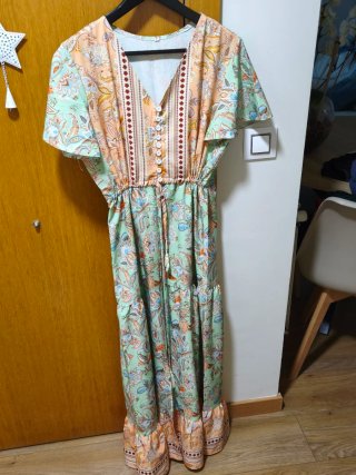 Vestido estampado midi