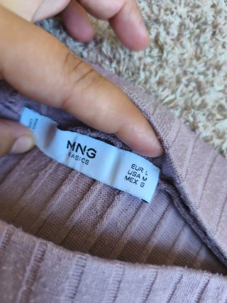 Falda Midi Canalé Mango Talla L
