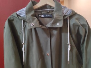 Gabardina Zara Mujer Talla M Verde Oliva