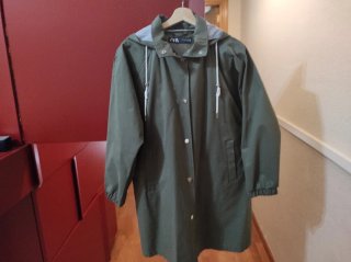Gabardina Zara Mujer Talla M Verde Oliva