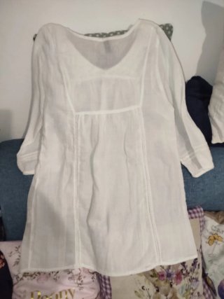 Vestito/Tunica bianca in stile boho-chic