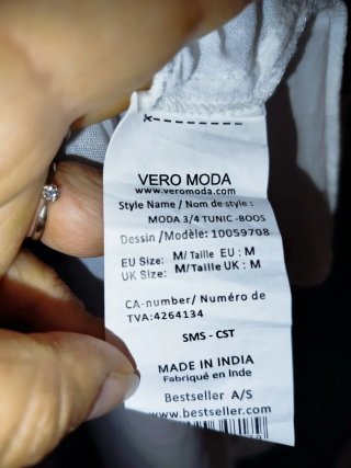Vestito/Tunica bianca in stile boho-chic