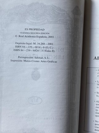 Diccionario de la lengua española H-Z. T. 2