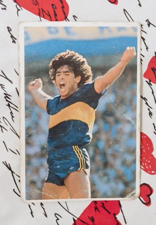 ANTIGUO CROMO DIEGO ARMANDO MARADONA  BOCA JUNIORS