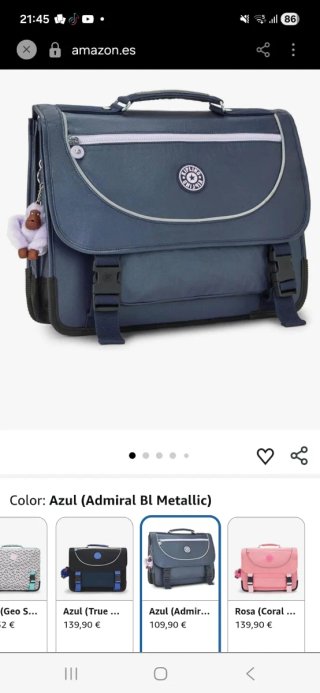 Maletín Kipling Azul/Gris Nuevo