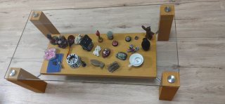 Mesa Centro Cristal y Madera 105x55 cm