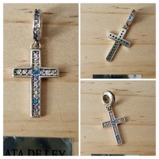 Abalorio Cruz Plata con Circonitas