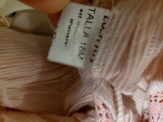 Vestido niña rosa rayas encaje y lazo