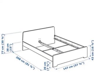 Estructura Cama IKEA Askvoll 140x200 + Colchón