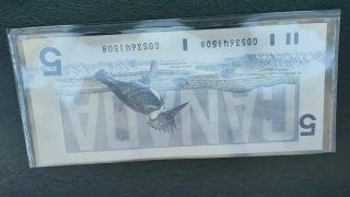 Biglietto da 5 dollari canadesi del 1986