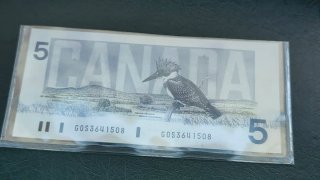Biglietto da 5 dollari canadesi del 1986