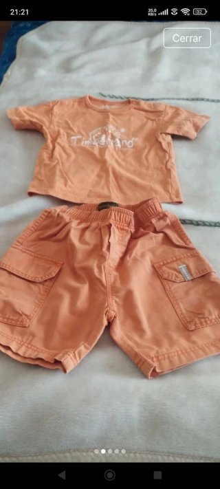 Conjunto Timberland bebé naranja