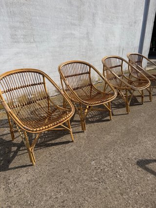 Conjunto de 8 Sillones de Rattan