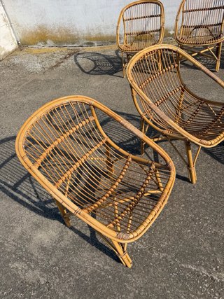 Conjunto de 8 Sillones de Rattan