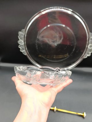 Bandeja Tartera Doble Cristal Dorada