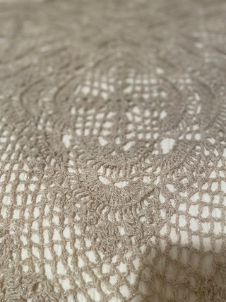 Chal Mantón Hilo Lino y Lúrex Beige/Oro