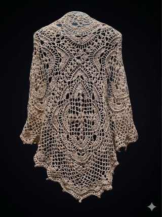 Chal Mantón Hilo Lino y Lúrex Beige/Oro