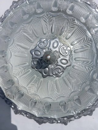 Plafón vintage cristal y metal retro años 60
