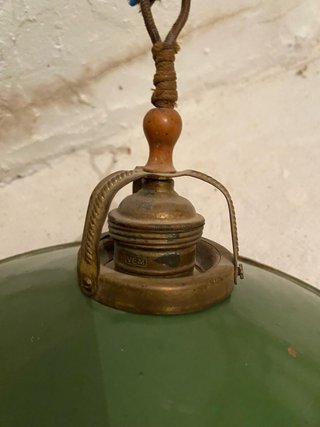 Lámpara colgante esmaltada antigua